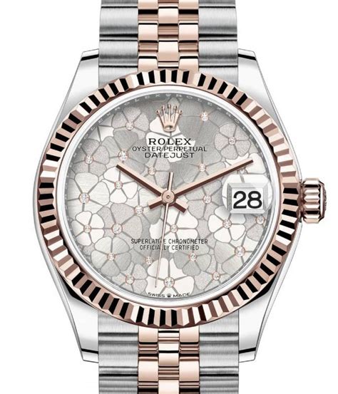 rolex 18k rose gold datejust 31 everose floral dial watch|Rolex Datejust.